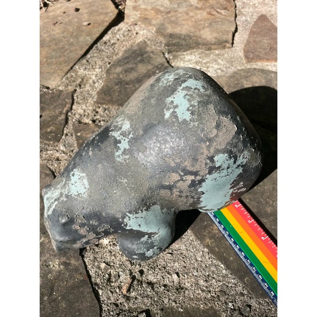 Tony Evans Evans Studio Raku Ceramic Pottery Bear Sculpture For Sale - Image 6 of 12