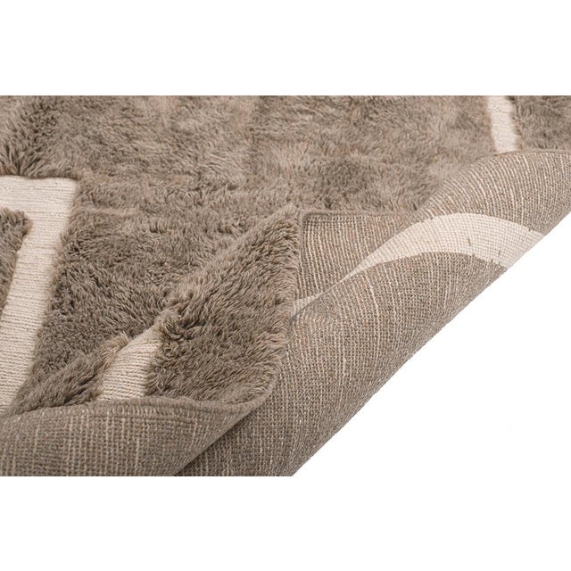Bold Zigzag Hand-Knotted Moroccan Wool Rug | 10'5" X 6'10" | One of a Kind For Sale - Image 4 of 7