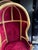 Wood 1970s Pair of Gold Trim Red Baroque Porters Chairs For Sale - Image 7 of 12