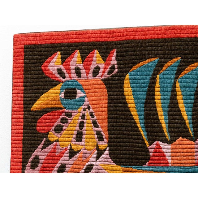 P.Lobel, Canvas Rooster, 1950s, Textile and Wool For Sale - Image 4 of 8