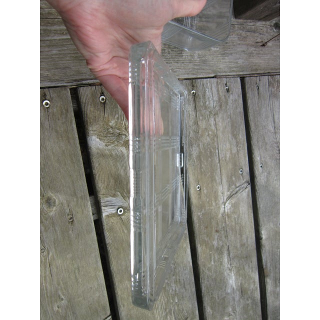 Transparent Hazel Atlas Square Refrigerator Box Dish W/ Lid Criss Cross Collection 8.5" 30s For Sale - Image 8 of 8