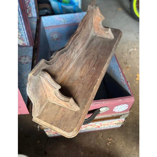 Farmhouse Antique Mantel Shelf, Antique Decorative Shelf, Antique Wood Wall Shelf For Sale - Image 3 of 7