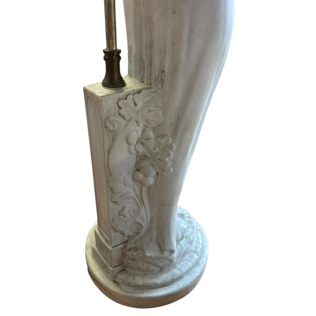 Vintage Holland Mold Neoclassical Italian Style Figural Maiden Table Lamps With Grapes & Amphora, a Pair For Sale - Image 12 of 12