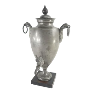 19th Century English Regency Egyptian Revival Pewter Hot Water Urn
