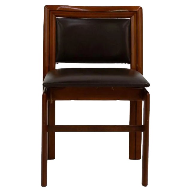 Vintage Brown Leather Chair For Sale