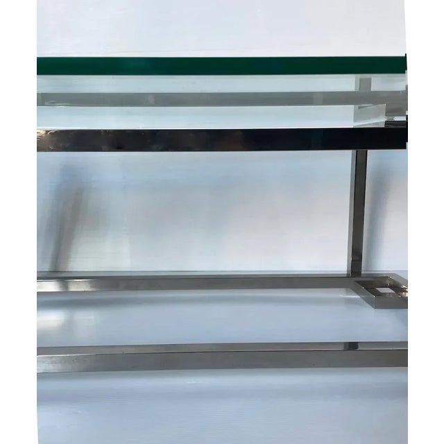 Coffee Table in Glass and Metal, 1970s For Sale - Image 6 of 9