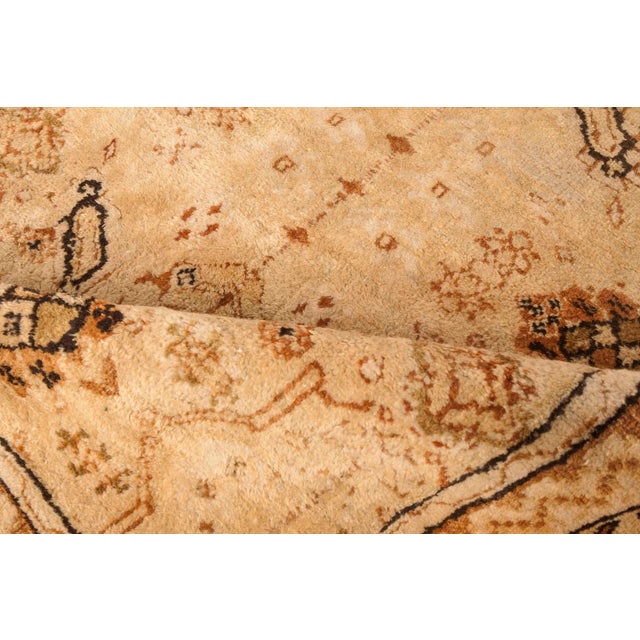 19th Century 19th Century Indian Agra Beige and Brown Rug For Sale - Image 5 of 5