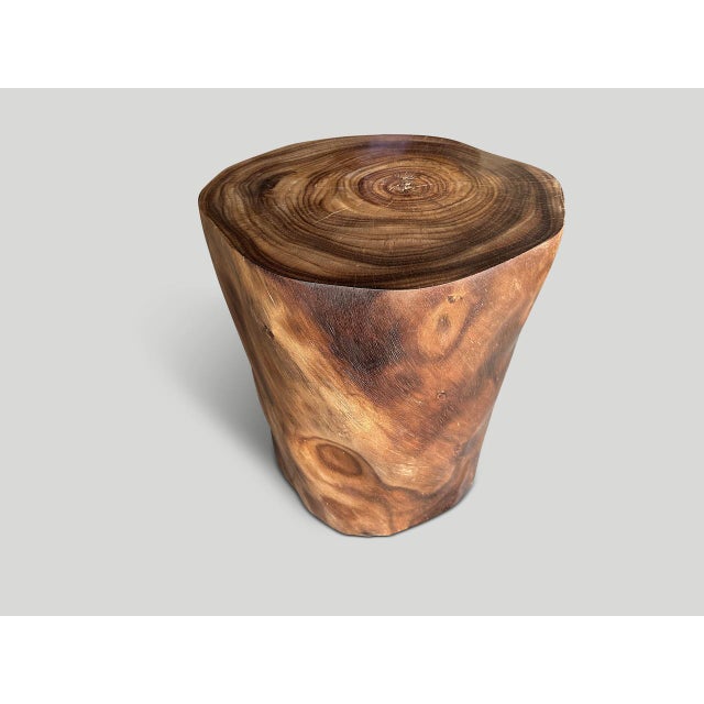 Contemporary Andrianna Shamaris Tall Antique Rosewood Pedestal or Side Table For Sale - Image 3 of 6