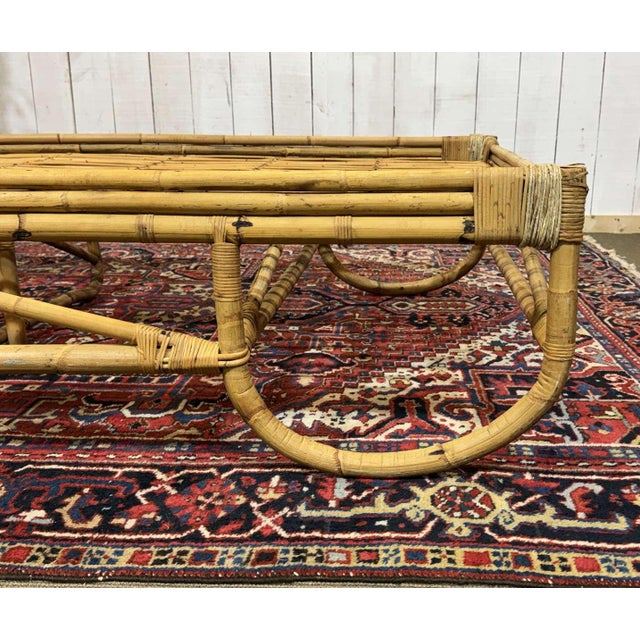 Wood Vintage Rattan and Bamboo Daybed, 1960s For Sale - Image 7 of 17