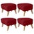Not Yet Made - Made To Order Red Natural Oak Raf Simons Vidar 3 My Own Chair Footstools by Lassen, Set of 4 For Sale - Image 5 of 5