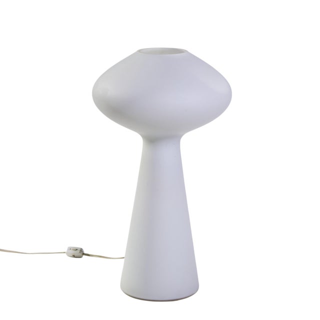 White Mid 20th Century Lisa Johansson-Pape Mid Century Finnish Hand Blown Glass Lamps - Pair For Sale - Image 8 of 10