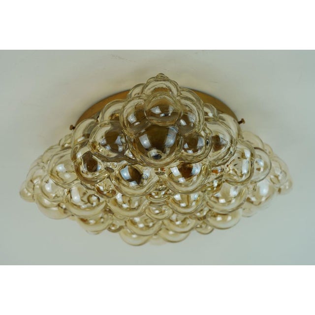 Large Mid-Century Modern Bubble Amber Glass Ceiling Light, 1960s For Sale - Image 6 of 15
