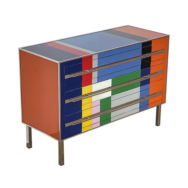 Glass Dresser with 3 Glass Drawers, 1980s For Sale - Image 7 of 11