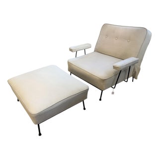 Rare Paul McCobb Mid Century Modern Reclining Chair & Ottoman For Sale