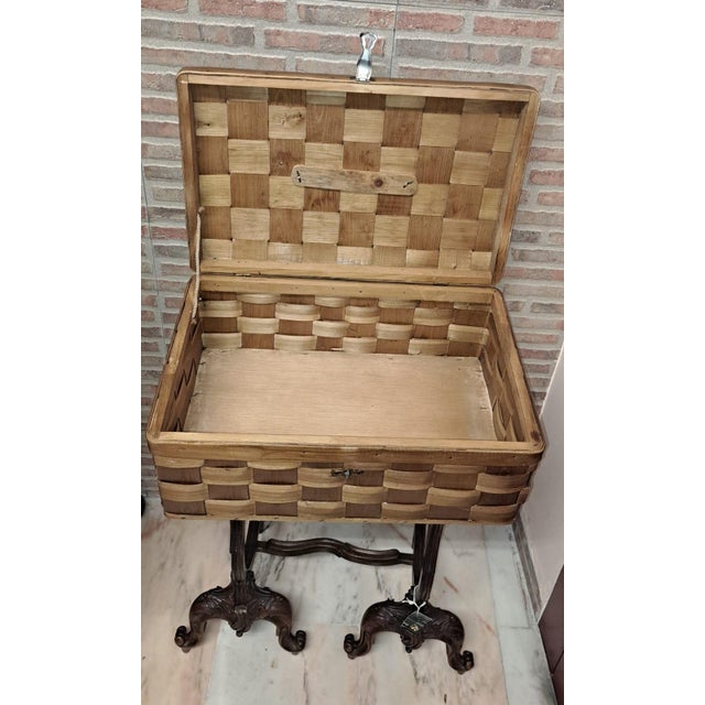 Rustic Vintage Woven Wooden Box, 1975 For Sale - Image 3 of 9