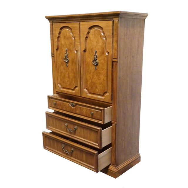 Thomasville Furniture Serenade Collection Burled Walnut Italian Neoclassical Tuscan Style 40" Armoire 21211-340 For Sale - Image 10 of 16