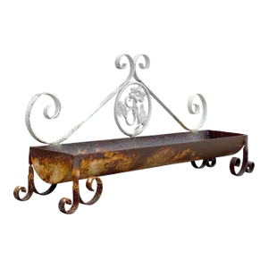 Antique Large Victorian Wrought Iron Floral Motif Garden Planter