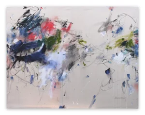 Contemporary Abstract Acrylic/Mixed Media on Canvas Painting "Feeling Light and Free" by Daniela Schweinsberg