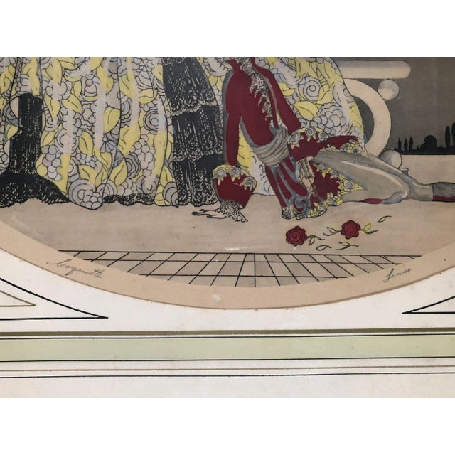 Vintage Art Deco "After the Ball" Print Set of 2 Signed by Louie For Sale - Image 4 of 6