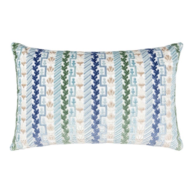 Scalamandre 22" x 14" Villelaure Pillow in Blue Bird For Sale