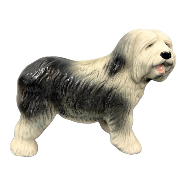 Vintage Mid-Century Coopercraft Ceramic Old English Sheepdog Figurine - England For Sale