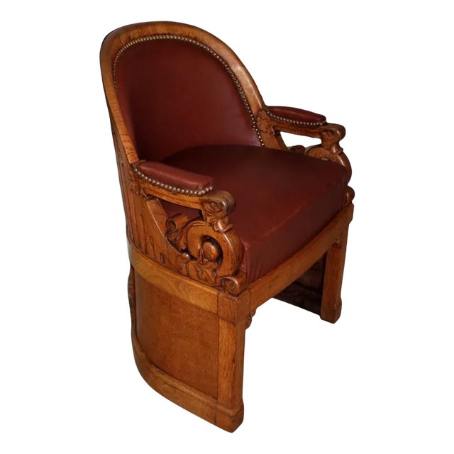 Tribunal Armchair in Oak For Sale