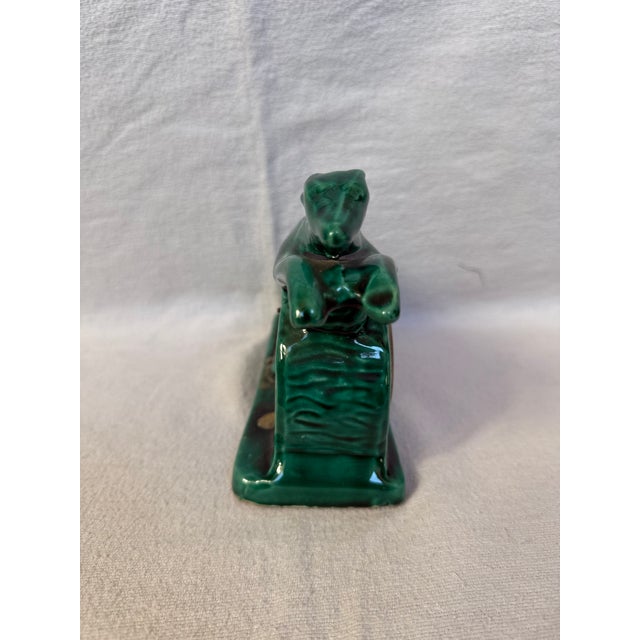 1920s Art Deco Porcelain Greyhound Mantle Piece Original Clock For Sale - Image 5 of 9