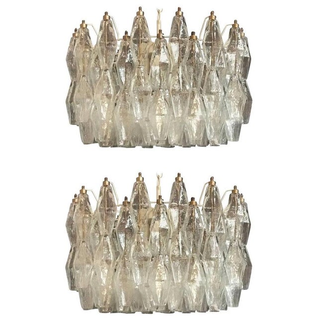 Poliedri Murano Glass Chandelier in the style of Carlo Scarpa, 1980s For Sale - Image 15 of 18