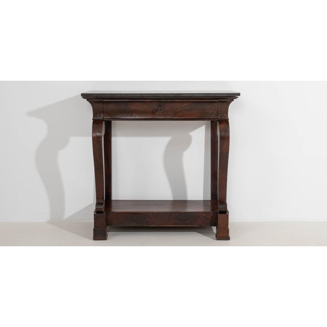 19th Century France Brown Wood Console Table For Sale - Image 11 of 11