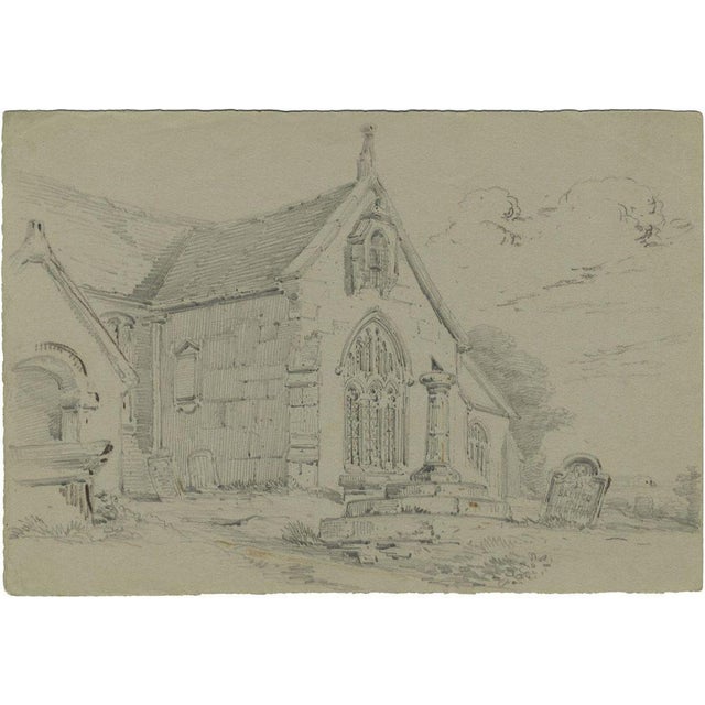 An original 1839 graphite drawing, Monro, All Saints' Church, Godshill, Isle of Wight.A fine graphite drawing by a member...