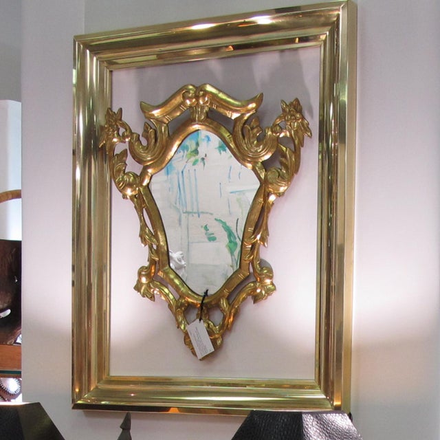 Brass Modernist Brass Metal Frame for Painting, Drawing or Mirror Project For Sale - Image 8 of 9
