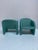 Turquoise Club Chairs, 1980s, Set of 2 For Sale - Image 6 of 12