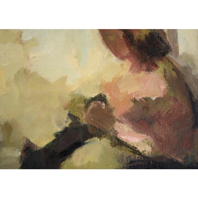 "Porch People" - Figurative Composition in Oil on Linen by Majel Logan For Sale In Monterey, CA - Image 6 of 9