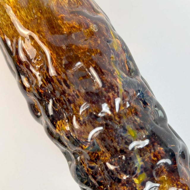 Blue Glass Bark Textured Vase from Mdina, 1970s For Sale - Image 8 of 10