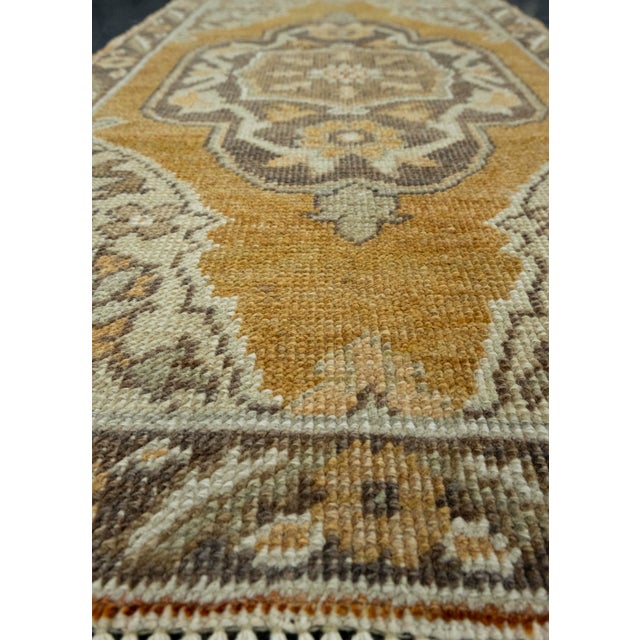 Turkish Mini Rug Oriental Hand Knotted Vintage Rug 1'9" x 3' #16327 For Sale In Houston - Image 6 of 8