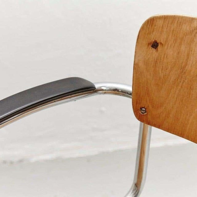 Bauhaus Rationalist Tubular Chair in Wood and Metal, 1930 For Sale - Image 4 of 10