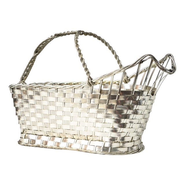Silver-Plated Wine Basket from Christofle, 1970s For Sale