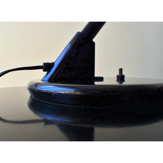 Vintage Postmodern Art Specialty Co. Oversized Black Cantilever Saucer Desk Lamp For Sale - Image 9 of 13