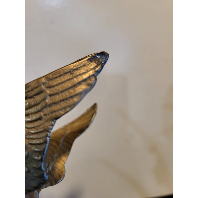 1970s Bronze Metal Hummingbird Flower Sculpture For Sale - Image 11 of 17