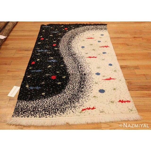 Mid-Century Modern Nazmiyal Collection 1950s Day and Night Scandinavian Kilim Art Rug For Sale - Image 3 of 7
