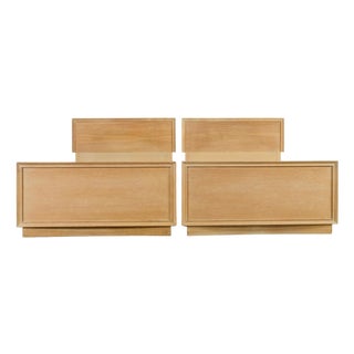 Pair of Twin Scandanivian Modern Style Cerused Oak Beds For Sale