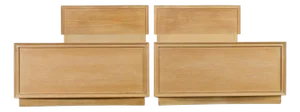 Pair of Twin Scandanivian Modern Style Cerused Oak Beds