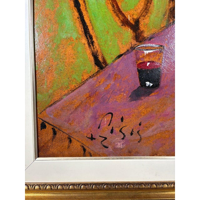 Oil painting on canvas, signed Filippo DE PISIS (1896-1956), "Still Life with a Bottle of Chianti." Oil on panel, signed...