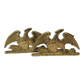 1952 Virginia Metalcrafters Brass Spread Eagle Bookends - a Pair For Sale