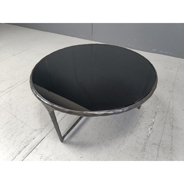 Metal Brutalist Round Sculpted Steel Coffee Table, 1970s For Sale - Image 7 of 13