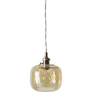 Custom Designed Gold Glass & Chrome Pendant For Sale
