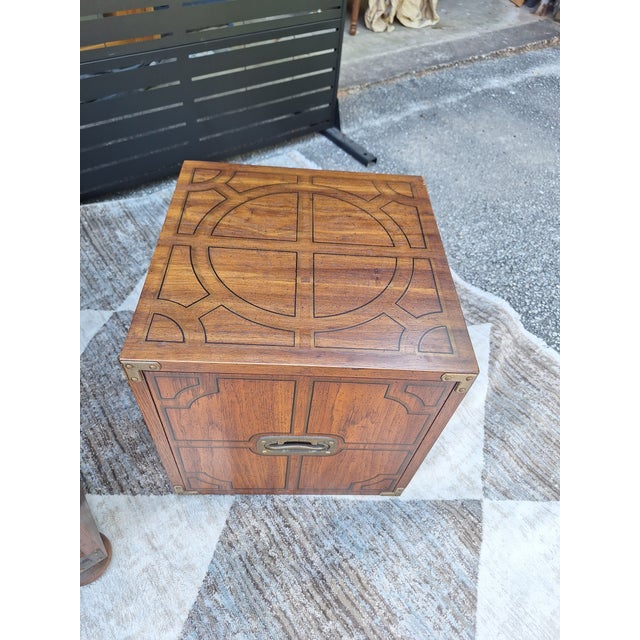 1970s One Drawer Side Table Oxford Square by Drexel With 2 Matching Cube Tables For Sale - Image 5 of 5
