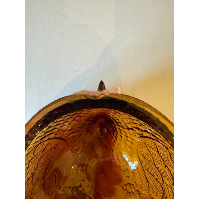 Amber Mid 20th Century Indiana Glass Amber Hen on Nest For Sale - Image 8 of 9