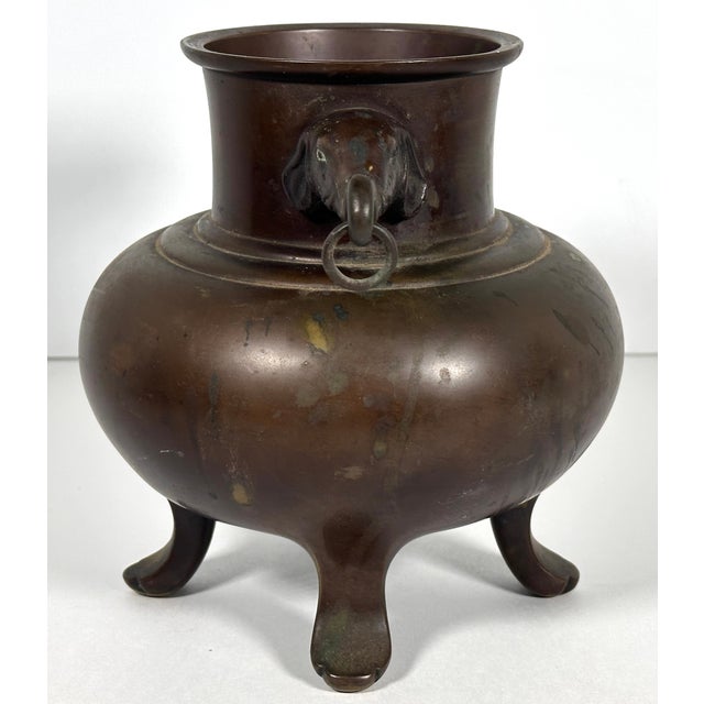 Japanese Japanese Seizan Bronze Elephant Censer For Sale - Image 3 of 13