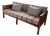 Billy Baldwin for Bielecky Brothers Mid Century Rattan Cane Tuxedo Sofa With Penny Morrison Linen Fabric For Sale
